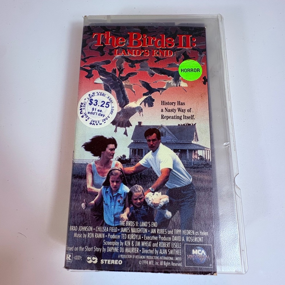 The Birds II Land's End VHS 1994 MCA Universal Horror Slipcover